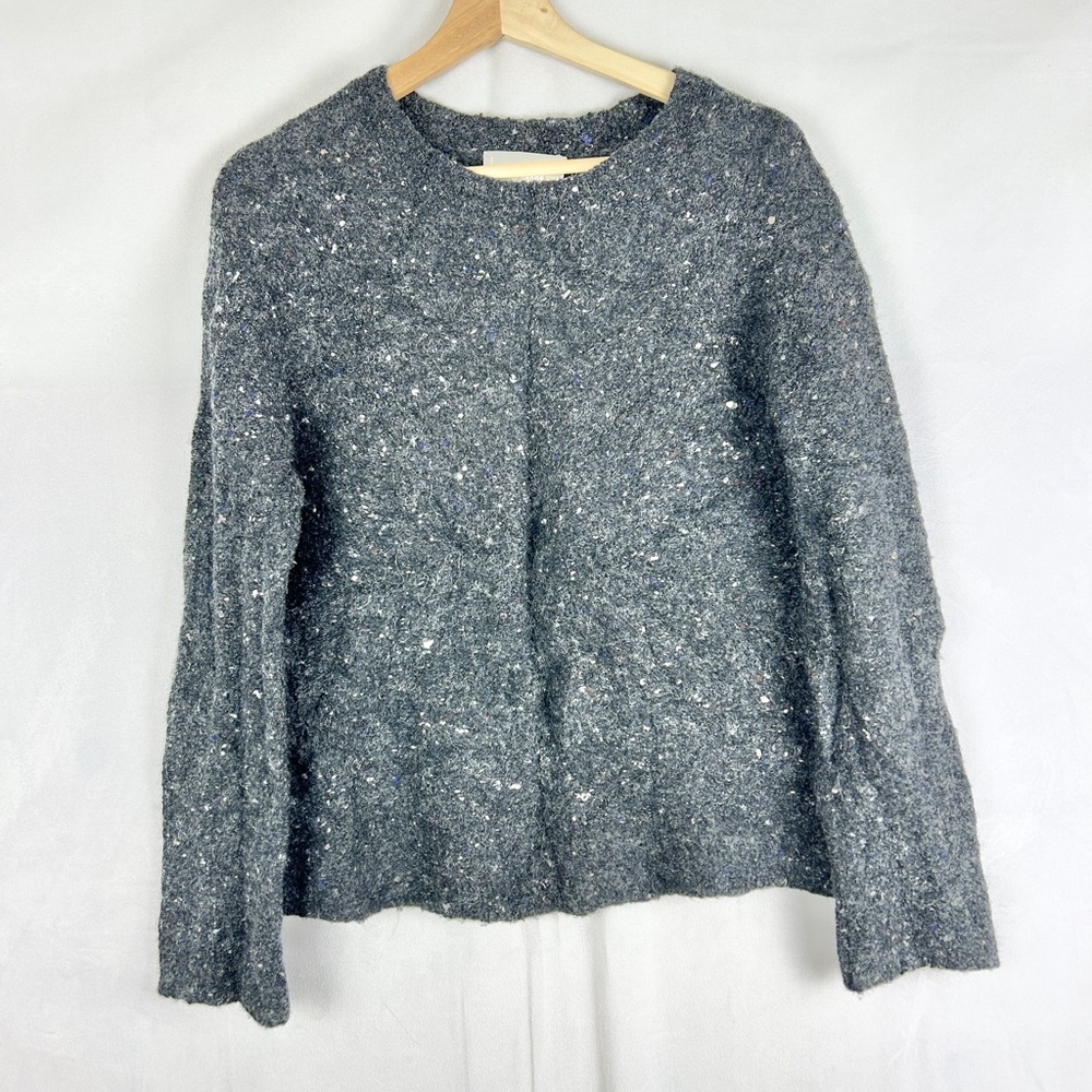 EVERLANE Confetti Crew Merino Wool Sweater Charcoal Grey Small Oversized